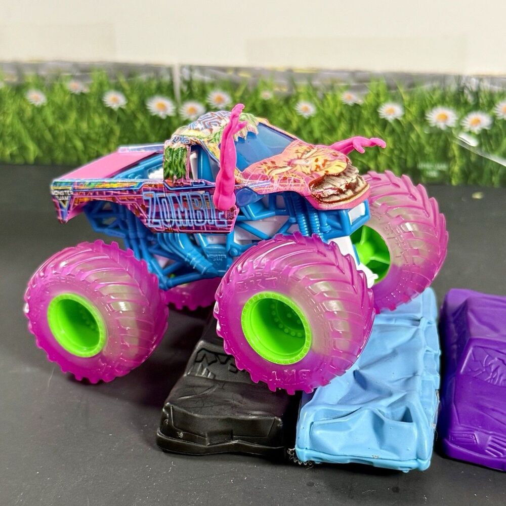 Custom Monster Jam Monster Truck Zombie Cyberflare Pink Blue Green Neon